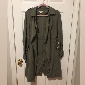 Francesca’s Army Green Duster Jacket